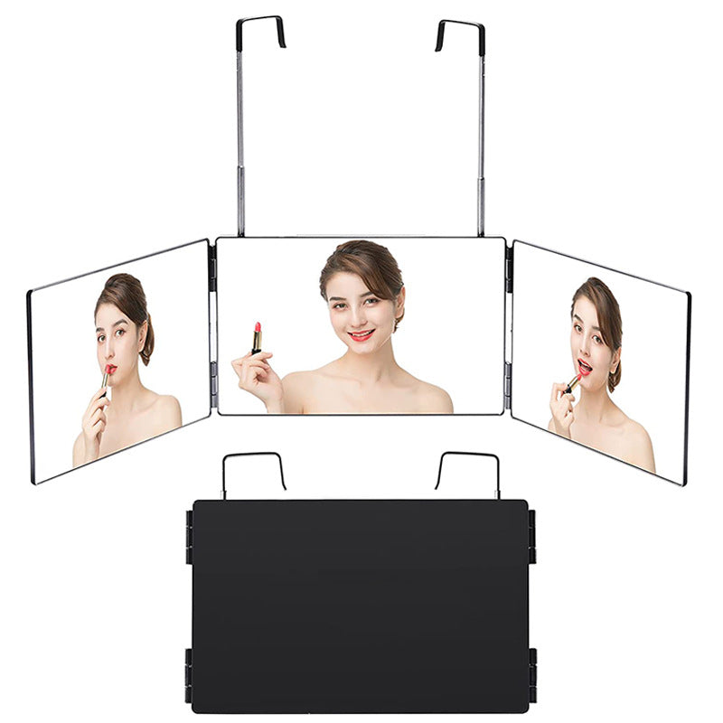 Adjustable LED Light 3-Way Trifold Mirror – Portable 360° Grooming & Styling Mirror